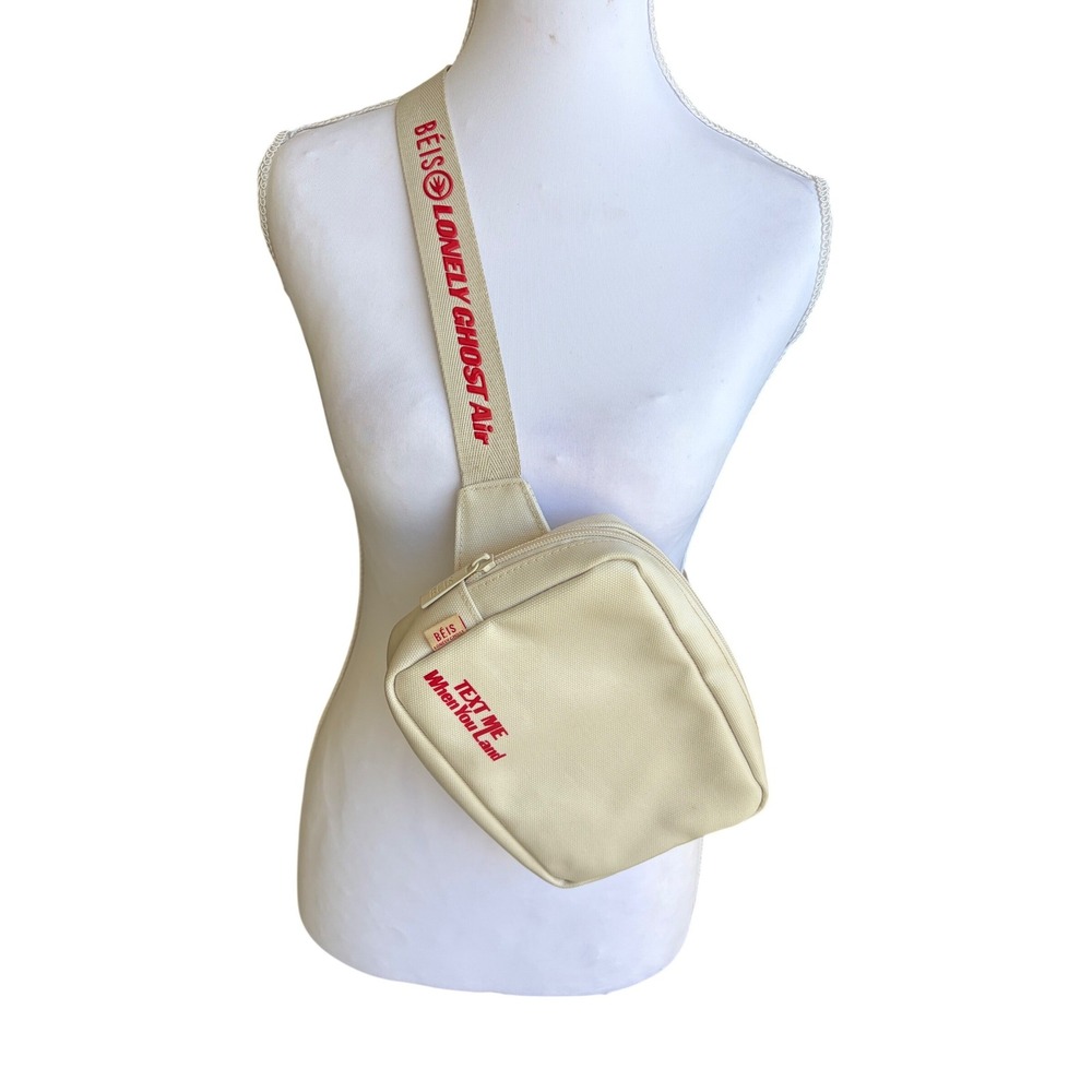 Beis x Lonely Ghost Text Me When You Land Sport Pack Cream Belt Bag Crossbody